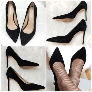POUR LA VICTOIRE'Celeste' black suede pump, 4" heel - Size 8.5 / 39